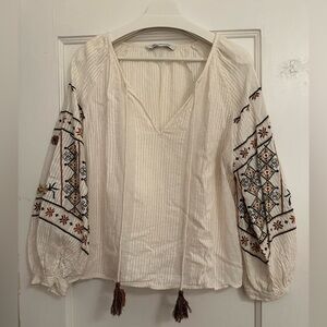 Zara Bohemian Embroidered Top